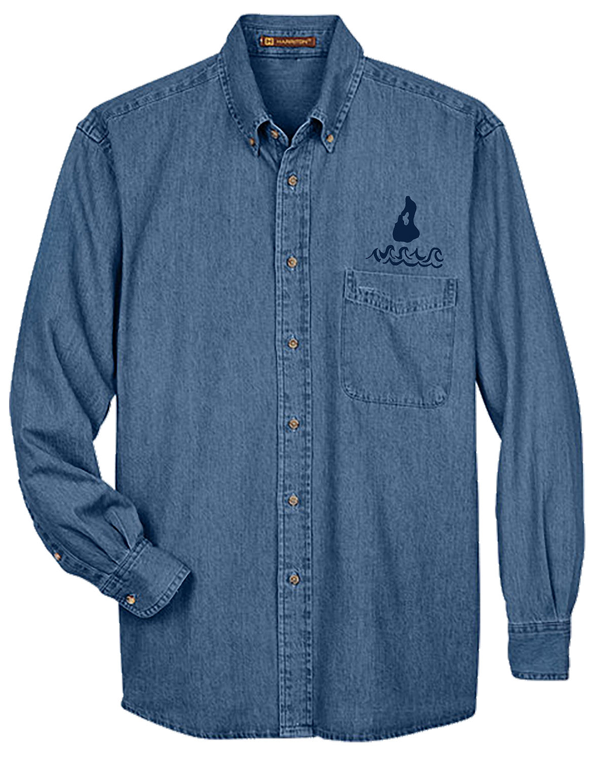 Harriton Men’s Long Sleeve Denim Shirt